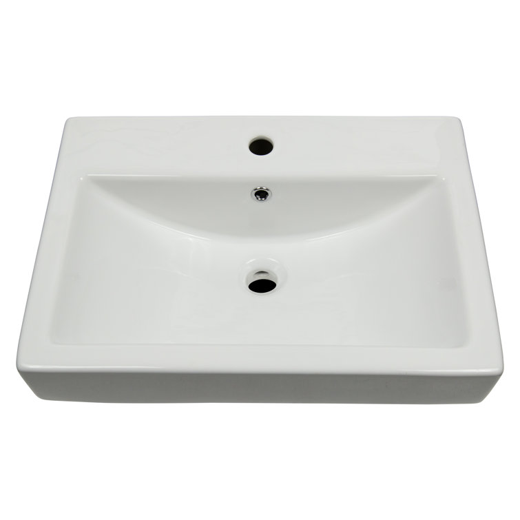MSI 17'' White Porcelain Rectangular Undermount Bathroom Sink with